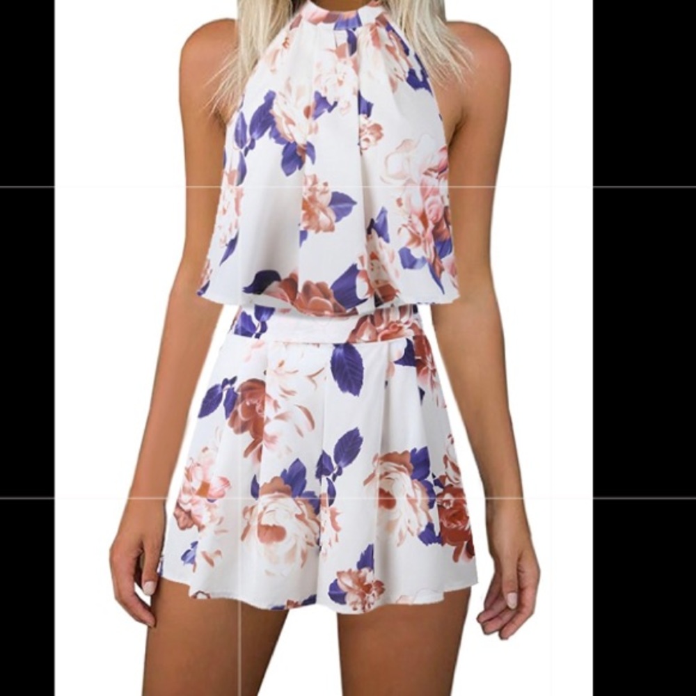 two piece floral romper